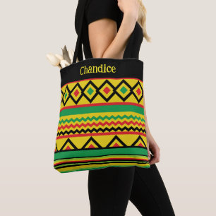 Tote Bag Motif Géométrique Gras Kente Africain