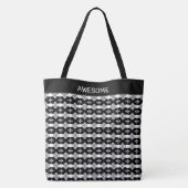 Tote Bag Motif géométrique moderne en noir et blanc (Dos)