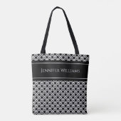 Tote Bag Motif géométrique moderne noir et blanc (Dos)