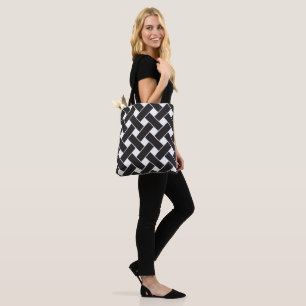 Tote Bag Motif géométrique moderne noir et blanc