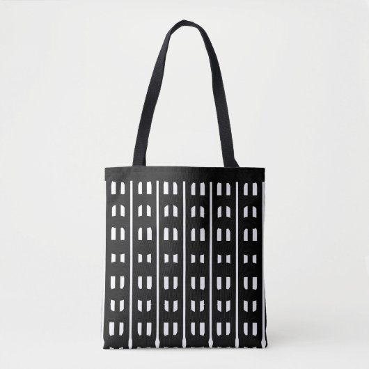 Tote Bag Motif géométrique noir et blanc (Devant)