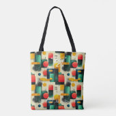 Tote Bag Motif géométrique rétro aux couleurs vives (Dos)