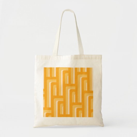 Tote Bag Motif géométrique rétro-jaune (Devant)
