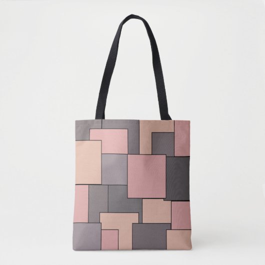 Tote Bag Motif géométrique rose violet (Devant)