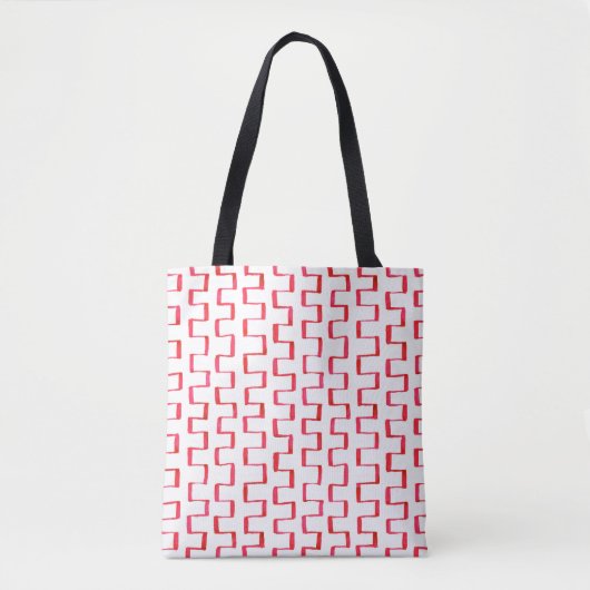Tote Bag Motif géométrique rouge tout-sur-impression (Devant)