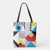 Tote Bag Motif géométrique transparent avec formes abstrait (Dos)