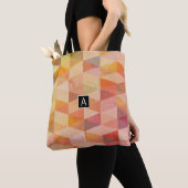 Tote Bag Motif géométrique Triangle doux | Monogrammé (De près)