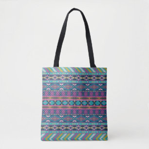 Tote Bag Motif géométrique tribal coloré