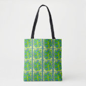 Tote Bag Motif géométrique vert (Devant)