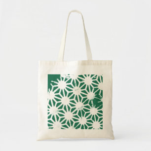 Tote Bag Motif géométrique vert et blanc