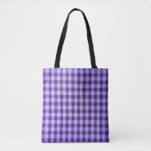 Tote Bag motif gingham violet (Devant)