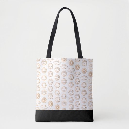 Tote Bag Motif Gold White Chakras tendance (Devant)