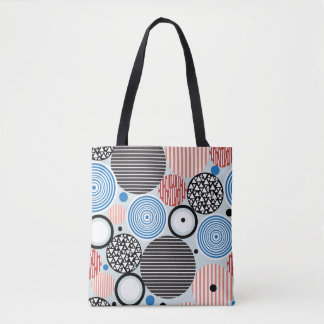 Tote Bag motif graphique de cercles multicolores différents