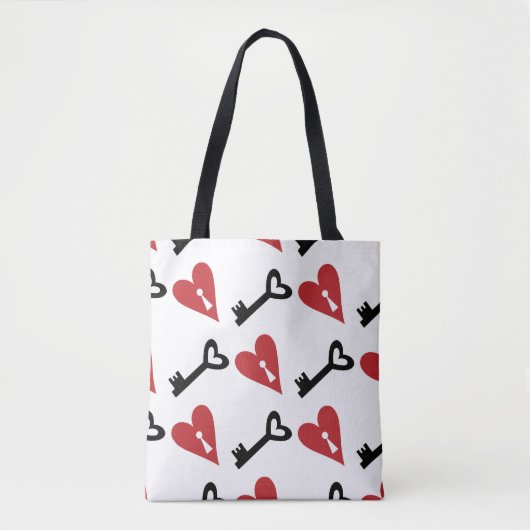 Tote Bag Motif graphique élégant et transparent avec coeurs (Devant)