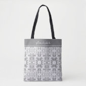Tote Bag Motif gris chic Monogrammé (Devant)