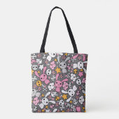 Tote Bag motif gris de kawaii (Dos)
