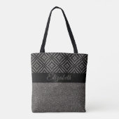 Tote Bag Motif gris mignon Pesonalized de noir de parties (Dos)