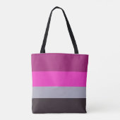 Tote Bag Motif gris rose et gris foncé pourpre rayures (Dos)