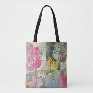 Tote Bag Motif grunge floral d'art