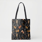 Tote Bag Motif Guitare Music Notes (Devant)