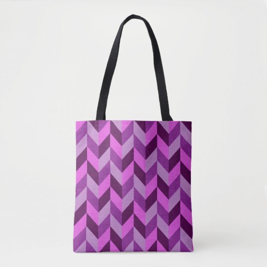 Tote Bag Motif Herringbone en violet (Devant)