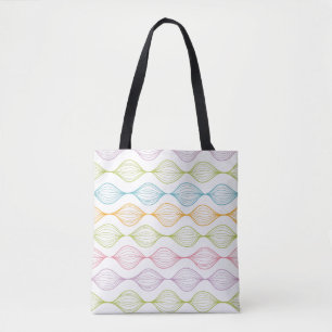 Tote Bag Motif horizontal coloré d'ogee