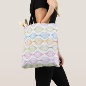 Tote Bag Motif horizontal coloré d'ogee (De près)