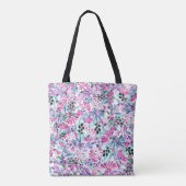 Tote Bag Motif incomparable de fleurs et de baies violettes (Dos)