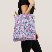 Tote Bag Motif incomparable de fleurs et de baies violettes (De près)