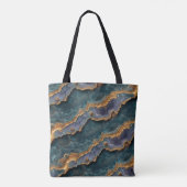Tote Bag Motif intérieur pourpre et Turquoise Rock (Dos)