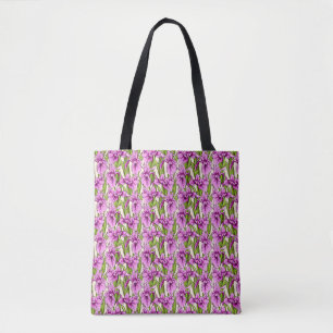Tote Bag Motif irlandais sauvage Fuchsia sur jaune pâle