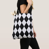 Tote Bag motif Jacquard sans couture en noir et blanc. Géom (De près)