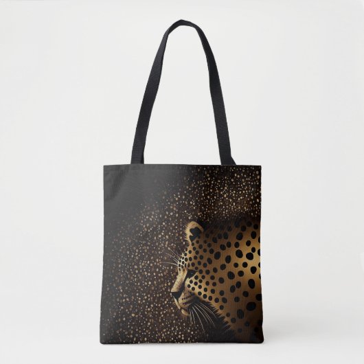 Tote Bag Motif Jaguar Doré (Devant)
