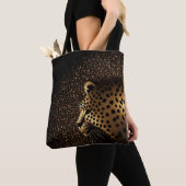 Tote Bag Motif Jaguar Doré (De près)
