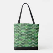 Tote Bag Motif japonais vert traditionnellement favorable (Dos)