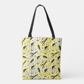 Tote Bag Motif jaune d'outil de coiffeur (Dos)