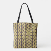 Tote Bag Motif jaune moderne sur marron (Dos)