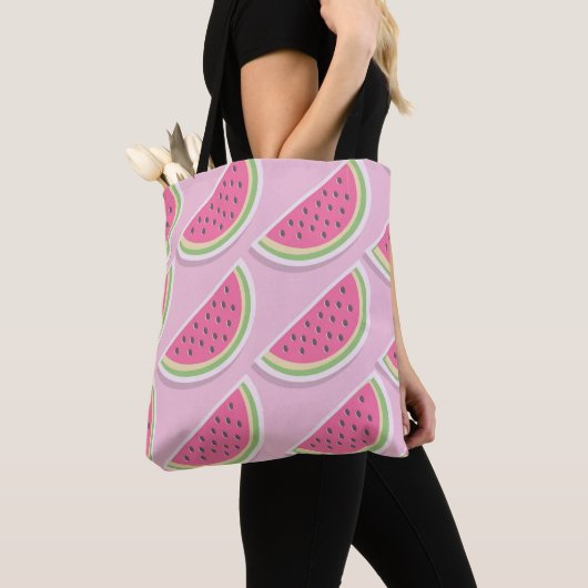 Tote Bag Motif joli pastèque rose (De près)