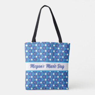 Tote Bag Motif kaléidoscope bleu crêpe. haute qualité fourr