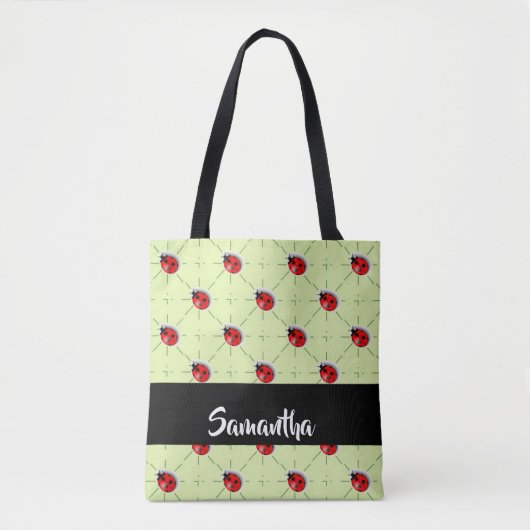 Tote Bag motif ladybugs de nom personnalisé (Devant)