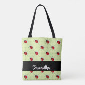 Tote Bag motif ladybugs de nom personnalisé (Dos)