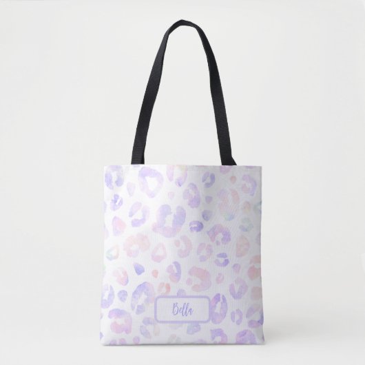 Tote Bag Motif léopard blanc métallique (Devant)