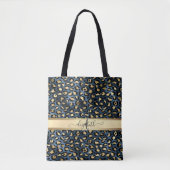 Tote Bag Motif léopard Bronze Noir Monogramme (Devant)