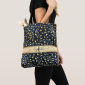 Tote Bag Motif léopard Bronze Noir Monogramme (De près)