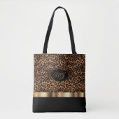 Tote Bag Motif Léopard Brown Monogramme (Devant)