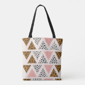 Tote Bag Motif Léopard Chic et Triangle Rose (Dos)