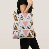 Tote Bag Motif Léopard Chic et Triangle Rose (De près)