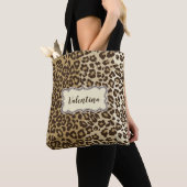 Tote Bag Motif Leopard classique avec nom personnalisé (De près)