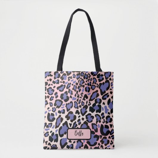 Tote Bag Motif léopard coloré (Devant)