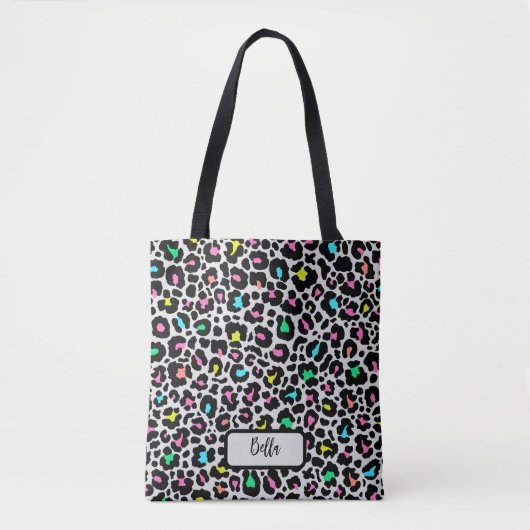 Tote Bag Motif léopard coloré (Devant)